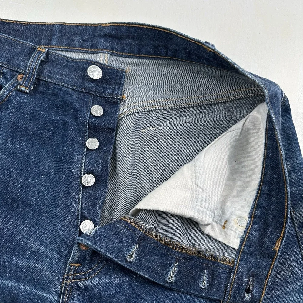 VTG 80s Levi’s 501 0000 Jeans Fit 32x28 Blue Dark Wash Whiskers Honeycombs USA
